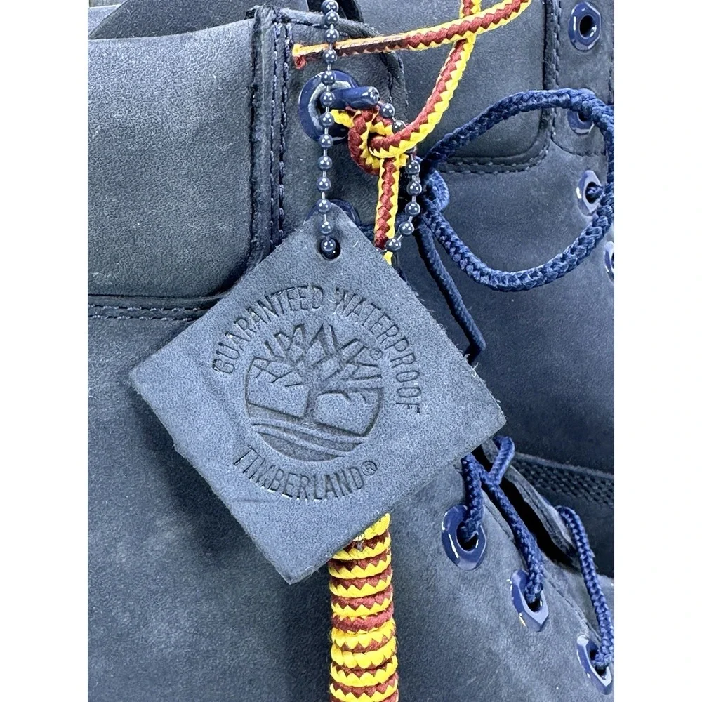 Timberland 6in Premium Waterproof Boots Navy Blue Nubuck Leather 6718B Mens 14 M